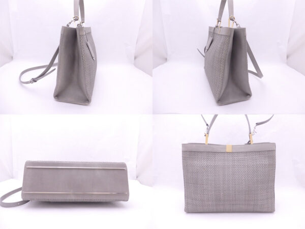 e46342d 1 Balenciaga Leather 2Way Bag Gray