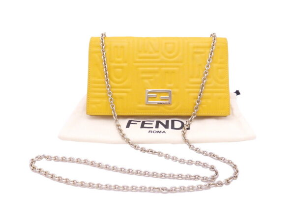 e46382e Fendi Chain Wallet Leather Yellow