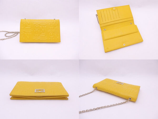 e46382e 1 Fendi Chain Wallet Leather Yellow