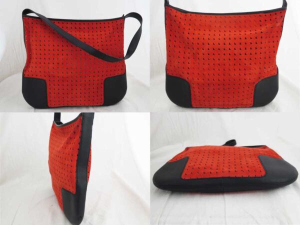 e46505a 1 Loewe Suede Leather Shoulder Bag Orange Red Black