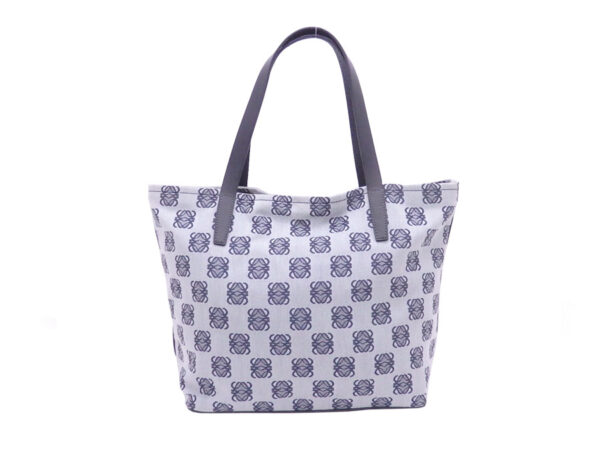 e46544a Loewe Anagram Canvas Leather Shoulder Tote Bag Blue