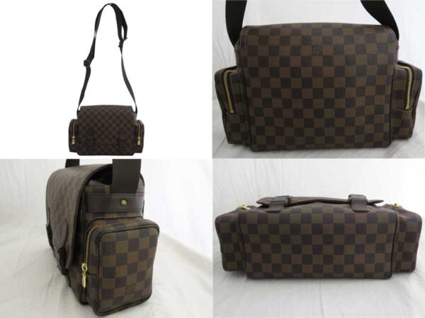 e46603a 1 Louis Vuitton Reporter Melvire Damier Canvas Shoulder Bag Brown