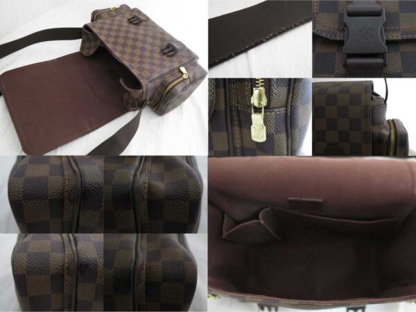 e46603a 2 Louis Vuitton Reporter Melvire Damier Canvas Shoulder Bag Brown