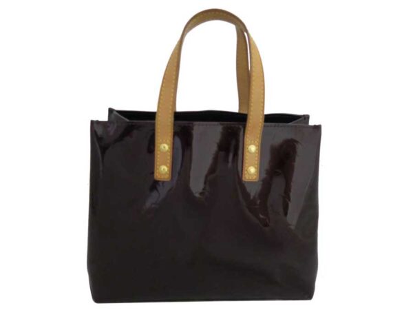 e46694 Louis Vuitton Lead PM Vernis Patent Leather Tote Handbag Amarant