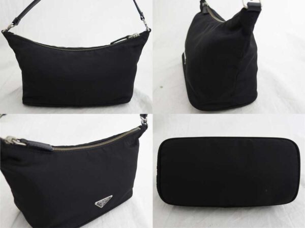 e46704e 1 Prada Shoulder Bag Nylon Leather Black