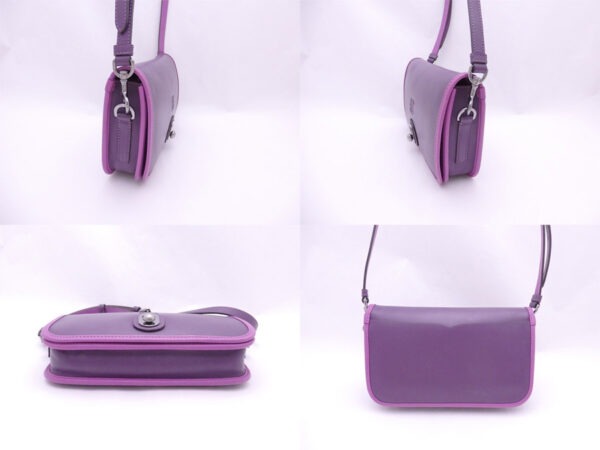 e46843a 1 Loewe Anagram Leather Crossbody Clutch Bag Purple