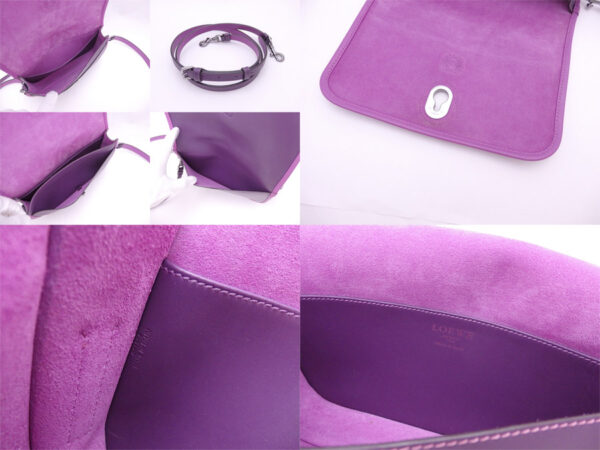 e46843a 2 Loewe Anagram Leather Crossbody Clutch Bag Purple