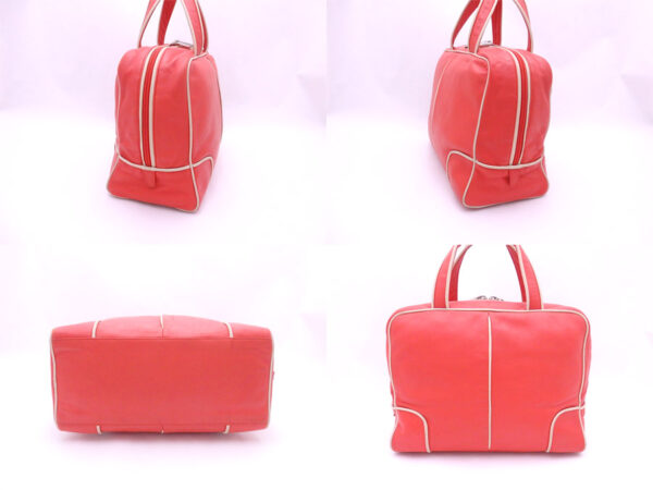 e46859a 1 Loewe Leather Handbag Red Off White