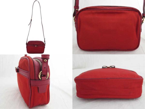 e46896a 1 Salvatore Ferragamo Rose Canvas Nylon Crossbody Bag Red