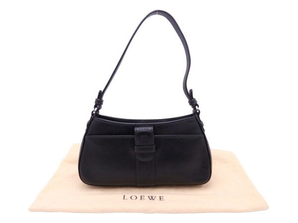 e47155f Loewe Anagram Leather Shoulder Bag Black