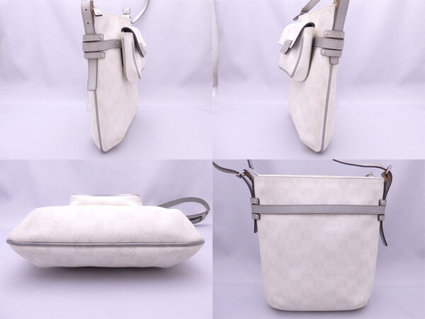 e47245a 1 Loewe Anagram Leather Shoulder Bag White Gray