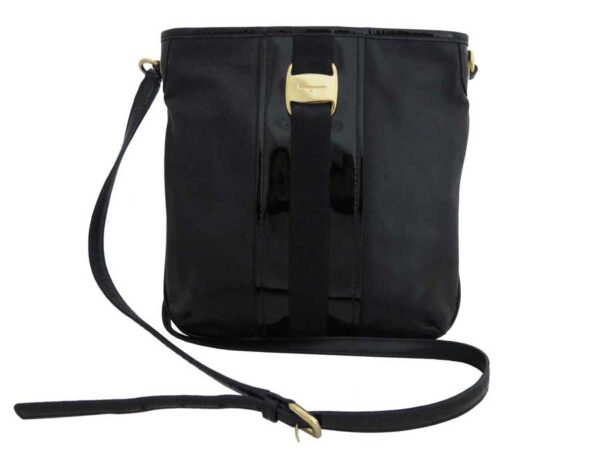 e47295a Salvatore Ferragamo Vara Patent Leather Crossbody Bag Black