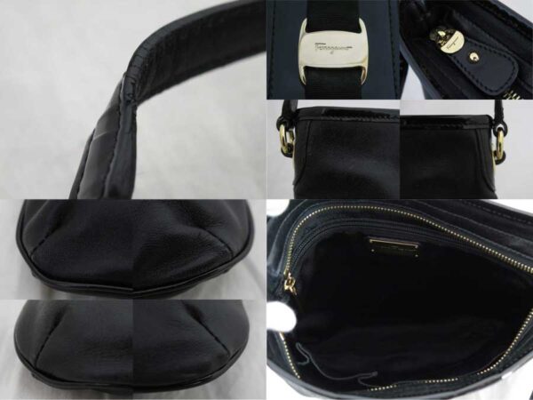 e47295a 2 Salvatore Ferragamo Vara Patent Leather Crossbody Bag Black