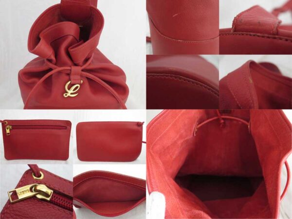 e47305a 2 Loewe L Leather Shoulder Bag Red