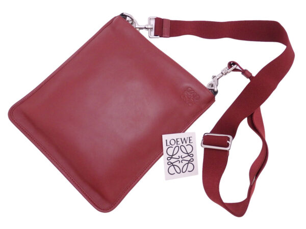 e47343a Loewe Anagram Leather Crossbody Shoulder Bag Red