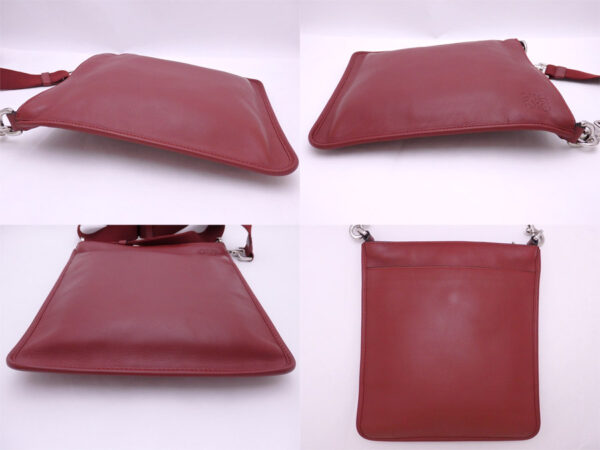 e47343a 1 Loewe Anagram Leather Crossbody Shoulder Bag Red