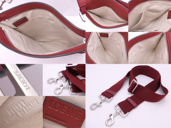 e47343a 2 Loewe Anagram Leather Crossbody Shoulder Bag Red