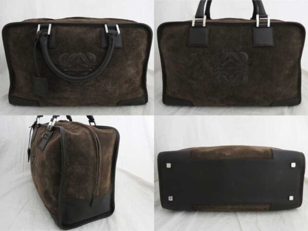 e47402a 1 Loewe Amazona Suede Leather Bag Brown