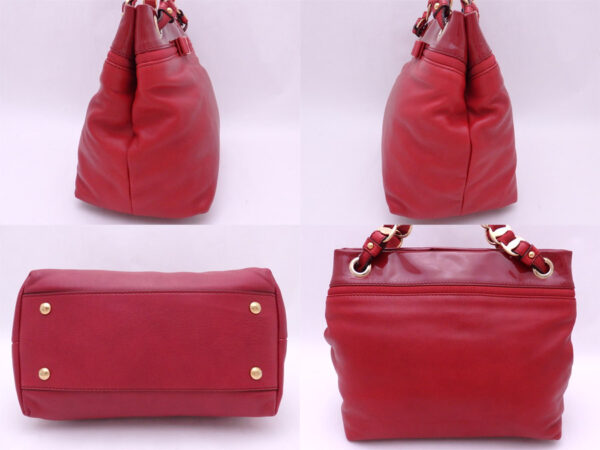 e47457a 1 Salvatore Ferragamo Rose Patent Leather Shoulder Bag Red