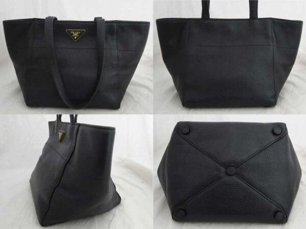 e47491a 1 Prada Tote Bag Leather Black