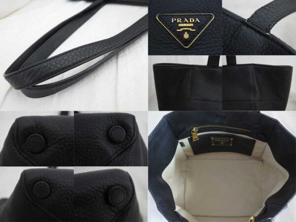 e47491a 2 Prada Tote Bag Leather Black