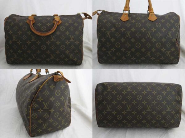 e47495a 1 Louis Vuitton Speedy 35 Monogram Canvas Handbag Brown