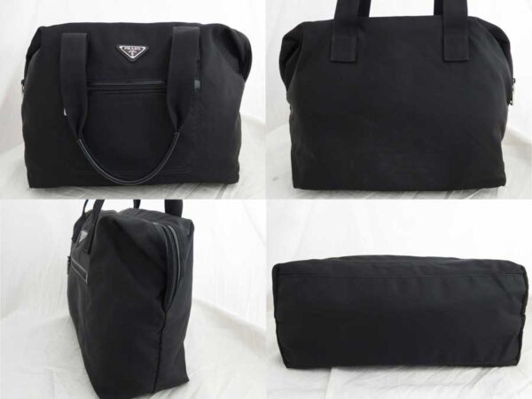 e47596a 1 Prada Shoulder Bag Nylon Leather Black