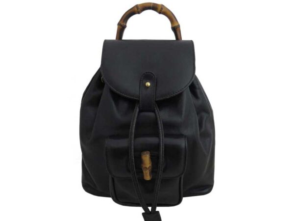 e47597a Gucci Bamboo Backpack Leather Black