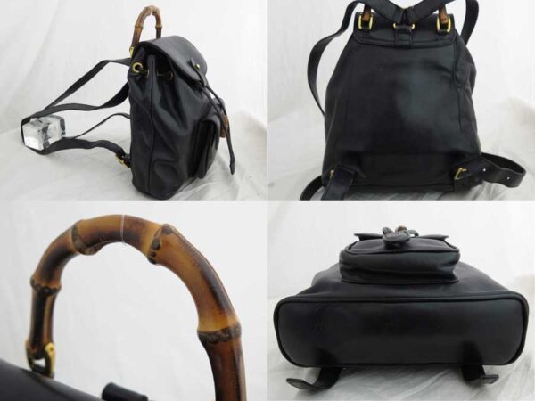 e47597a 1 Gucci Bamboo Backpack Leather Black