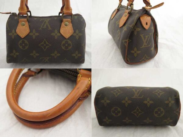 e47791a 1 Louis Vuitton Mini Speedy Monogram Canvas Handbag Brown