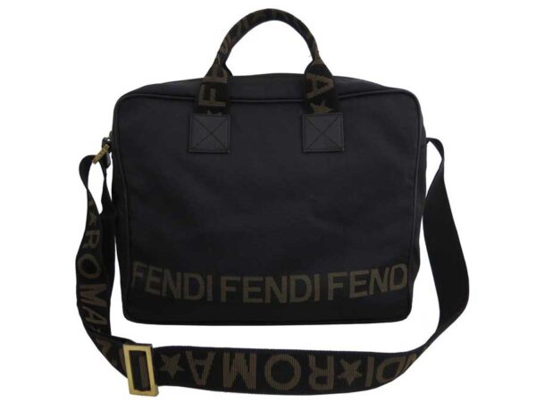 e47803f Fendi 2Way Bag Nylon Leather Black Brown