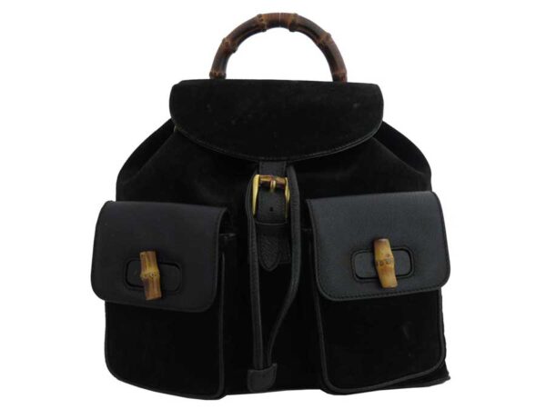 e47901a Gucci Bamboo Backpack Suede Black