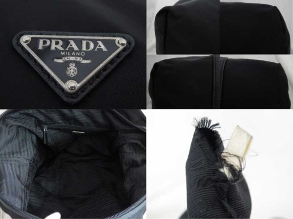 e47905a 2 Prada Shoulder Bag Nylon Canvas Black