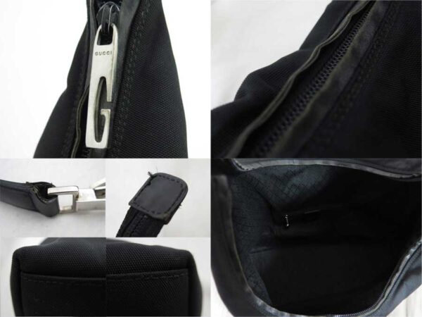 e47992 2 Gucci G Shoulder Bag Nylon Black