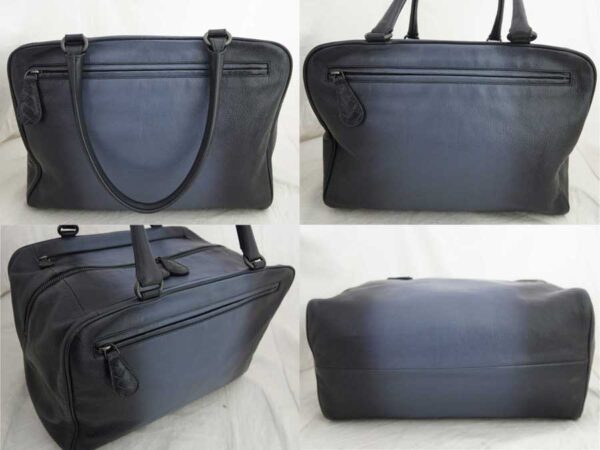 e48004a 1 Bottega Veneta Intrecciato Leather Shoulder Bag Blue Black