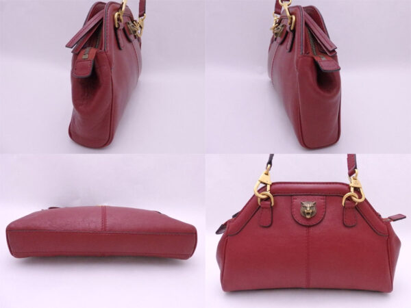 e48045a 1 Gucci GG Marmont Shoulder Bag Leather Red