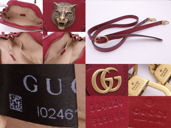 e48045a 2 Gucci GG Marmont Shoulder Bag Leather Red