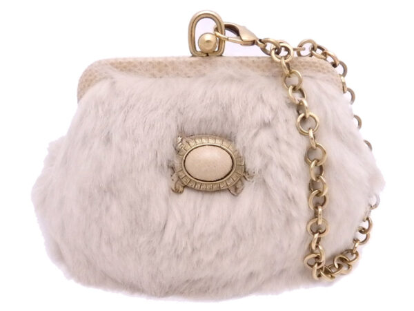 e48084a Salvatore Ferragamo Fur Coin Case Greige Beige