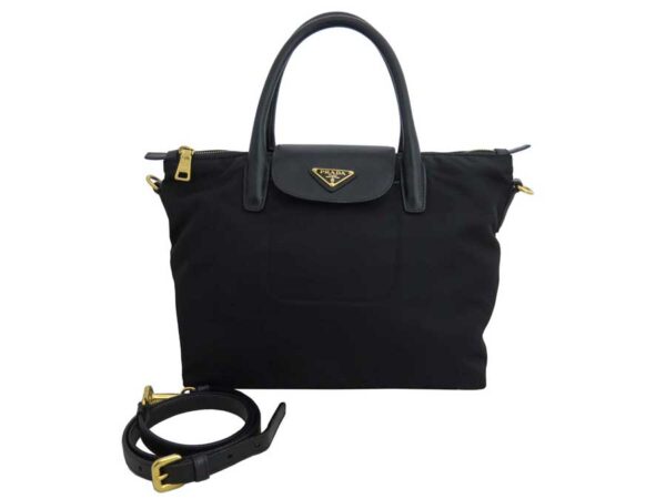 e48097a Prada Shoulder Bag Nylon Canvas Black