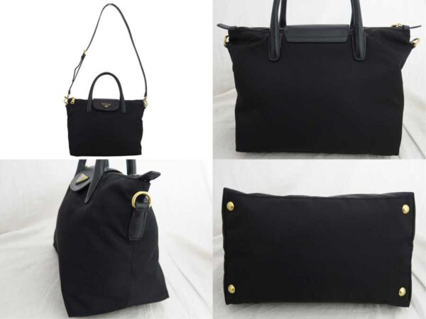 e48097a 1 Prada Shoulder Bag Nylon Canvas Black