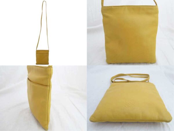 e48102a 1 Loewe Anagram Leather Shoulder Crossbody Bag Yellow