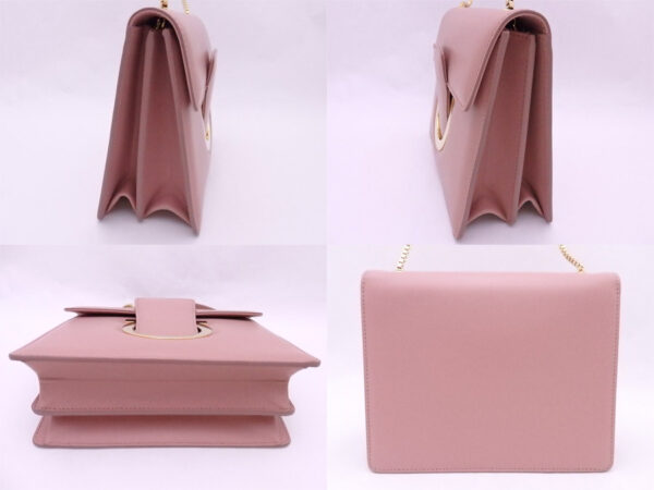 e48150g 1 Salvatore Ferragamo Gancini Leather Crossbody Bag Pink Beige