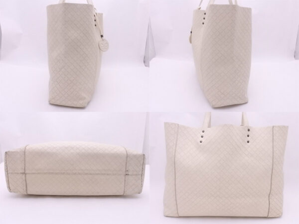 e48254a 1 Bottega Veneta Intreccio Mirage Leather Tote Bag Off White