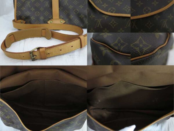 e48302a 2 Louis Vuitton Saumur 35 Monogram Canvas Crossbody Shoulder Bag Brown