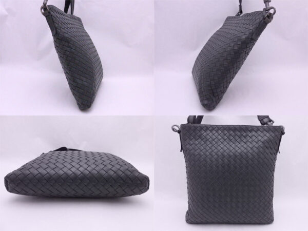 e48345a 1 Bottega Veneta Intrecciato Crossbody Shoulder Bag Gray