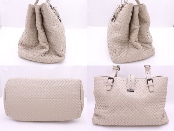 e48347f 1 Bottega Veneta Intrecciato Leather Handbag Beige