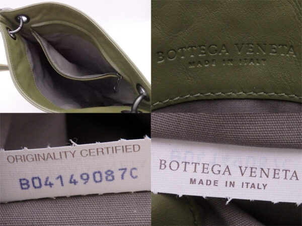 e48543g 2 Bottega Veneta Intrecciato Leather Canvas Crossbody Shoulder Bag Khaki