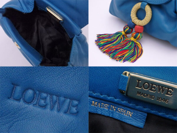 e48545f 2 Loewe Fringe Leather Crossbody Bag Blue Multicolor