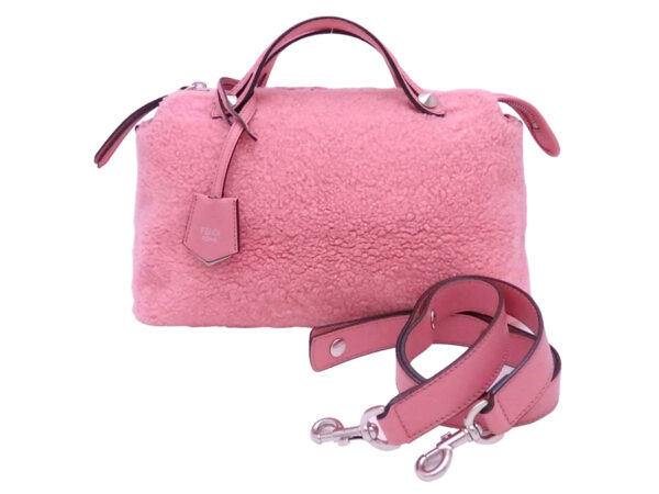 e48646a Fendi 2Way Visor Bag Shearling Fur Leather Pink