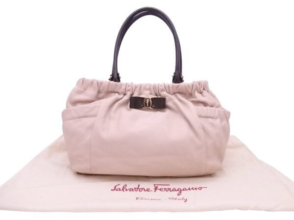 e48650a Salvatore Ferragamo Rose Leather Patent Leather Shoulder Bag Pink Brown